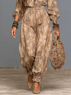 Boho Tie-Dye Balloon Sleeve Harem Jumpsuit