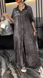 Women's Lapel Tencel Denim Comfortable and Fashionable Dress