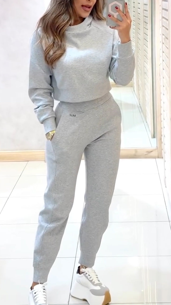 Women Round Neck Casual Suit