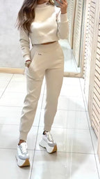 Women Round Neck Casual Suit