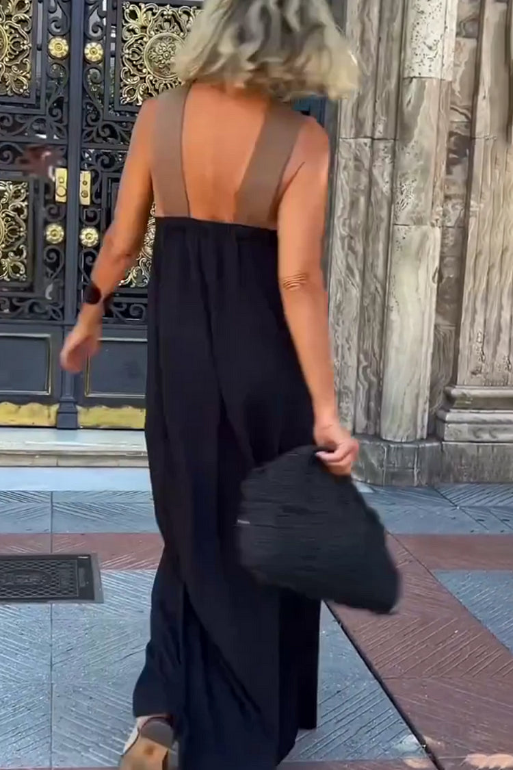 Women's criss-cross halter neck vacation casual dress