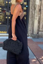 Women's criss-cross halter neck vacation casual dress