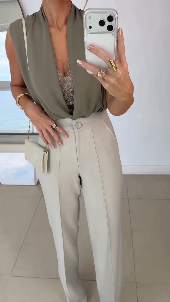Women Tops + Pants Casual Suit with Temperament