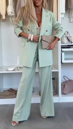 Women Collar Jacket+ Pants Temperament Commuting Suit