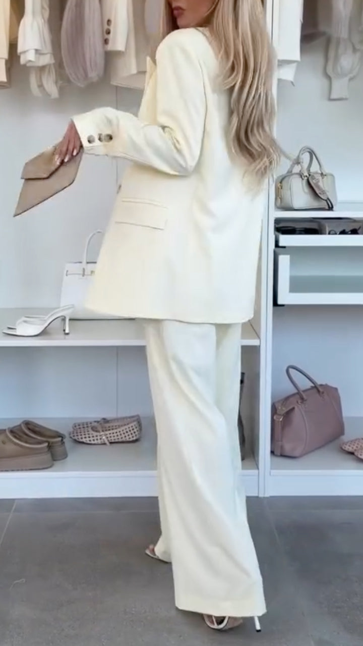 Women Collar Jacket+ Pants Temperament Commuting Suit