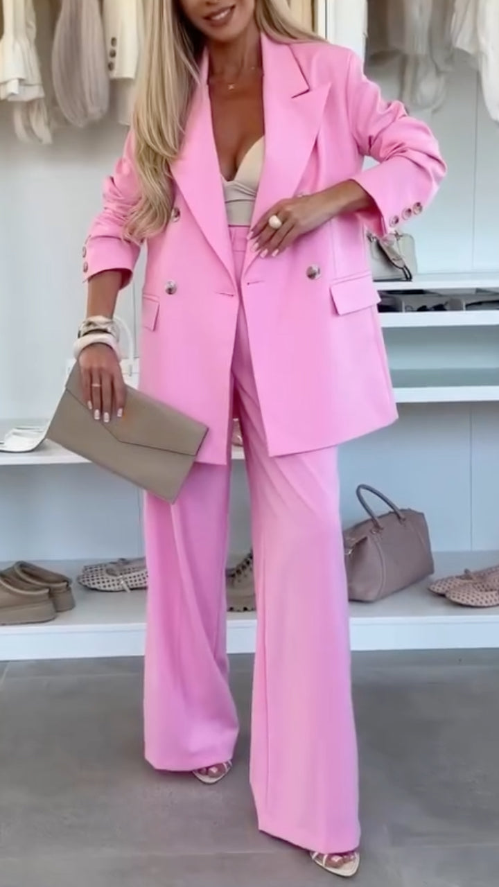 Women Collar Jacket+ Pants Temperament Commuting Suit