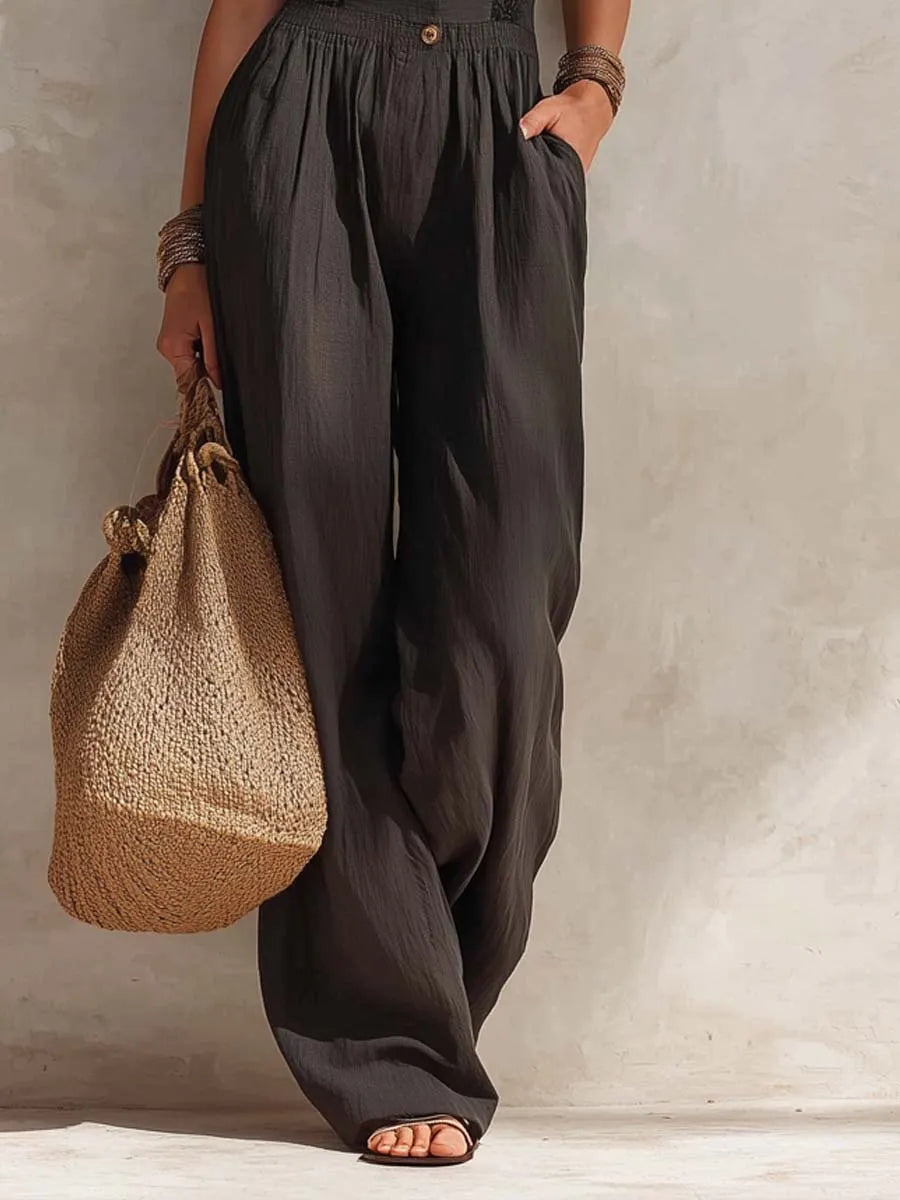 Boho Lace Straps Cotton-Linen Jumpsuit