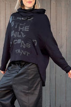 Graphic Cowl-Neck Top & Wide-Leg Pants Set