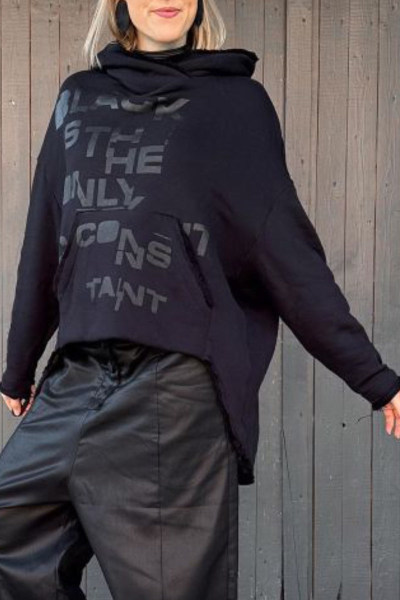 Graphic Cowl-Neck Top & Wide-Leg Pants Set