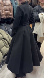 Wool Blend Long Coat Dress