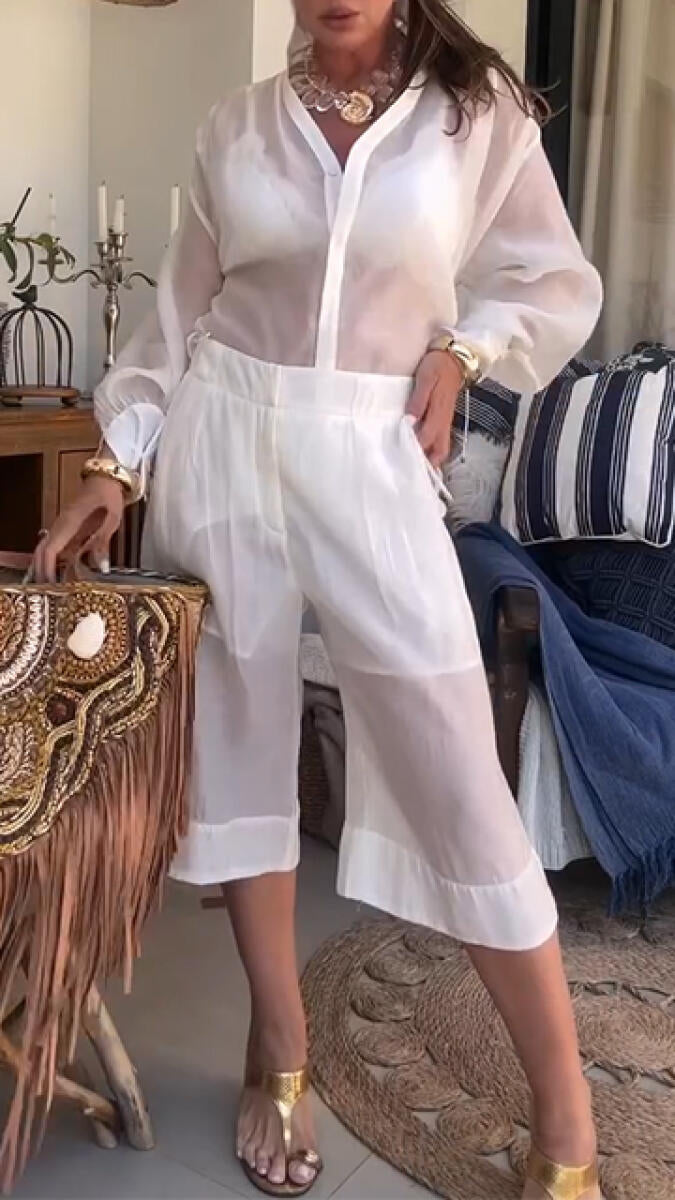 Women Standing Collar Perspective Casual Suit