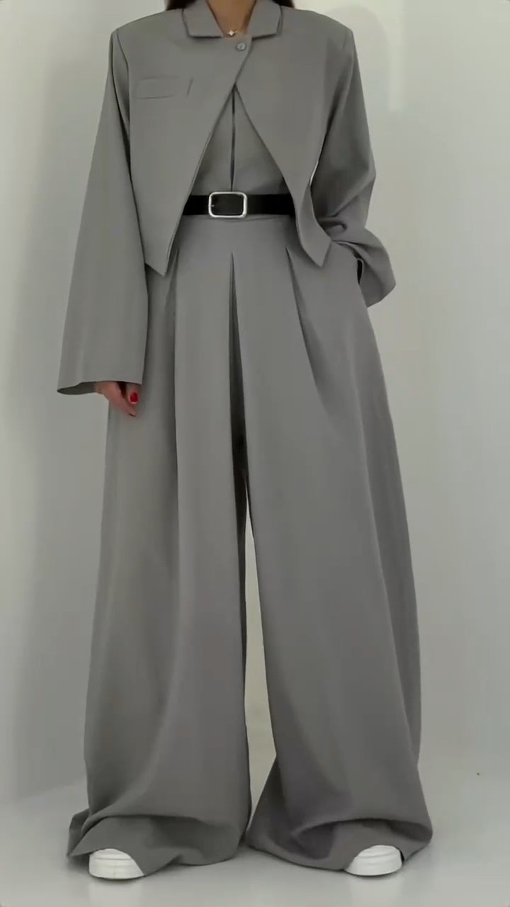 Blazer Wide Leg Pants 2 Piece Set