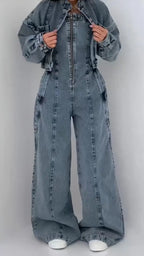Black Blazer Wide Leg Pants 2 Piece Set