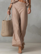 Asymmetric Ruffle Crop Top & Pants Set