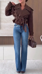 Blend Trench Coat & Straight-Leg Jeans