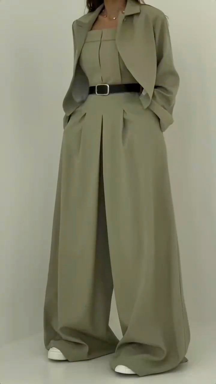 Blazer Wide Leg Pants 2 Piece Set