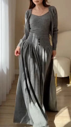 Cardigan Camisole & Wide-Leg Pants Set