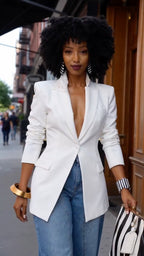 Black Tailored Notch-Lapel Blazer