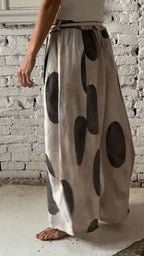 Oversized Dot Print Relaxed Balloon-Leg Pants