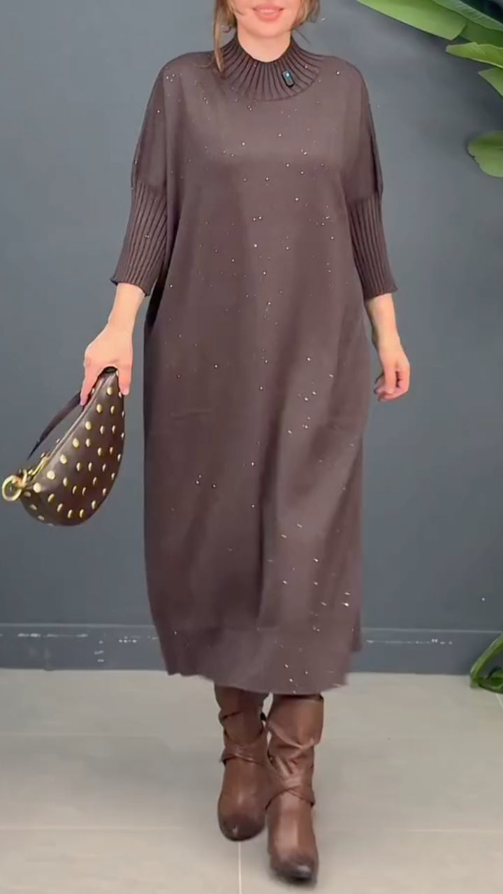 Embellished High-Neck Maxi Dress