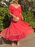 Women's Elegant Mesh Boutonniere Dress