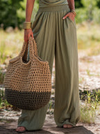 Boho Chic Olive Draped Wide Leg Jumpsuit