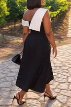 Women's Off-shoulder Waist-cinched Elegant Temperament Maxi Dresses