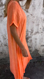 Women's V-neck Solid Color Loose Casual Dress