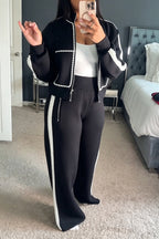 Women's Casual Beads Decoration Short Jacket or Pants