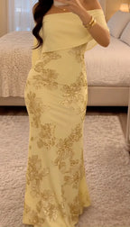 Floral Embroidered Cape Maxi Dress