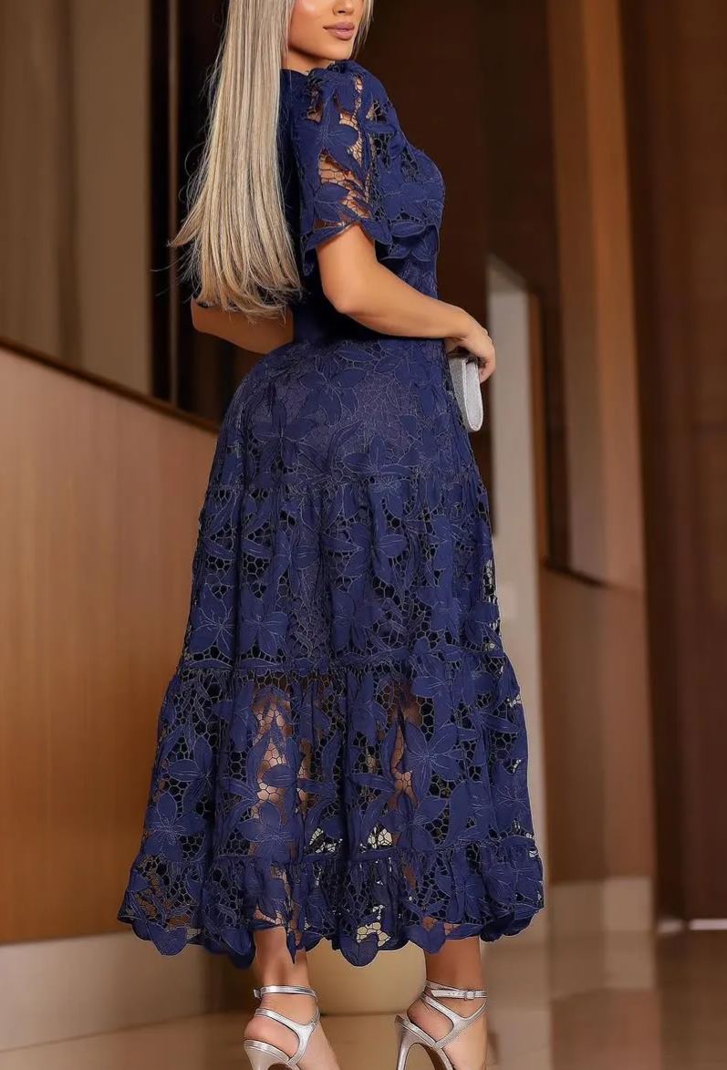 Women's Round Neck Hollow Dress